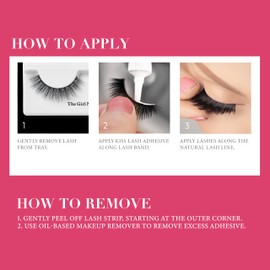 KISS Lash Couture LuXtensions Collection False Eyelashes, Flat Lash Technology, Super Slim Lash Band, Real Lash Extension Fibers, Reusable, Style ‘Black Swan', 12mm, 1 Pair Strip Lashes