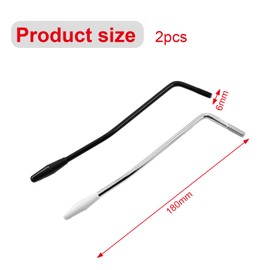 2Pcs Whammy Bar, Guitar Tremolo Arm, Thread Tremolo Arm, Guitar Tremolo Arm for Electric Guitar Replacement Silver And Black