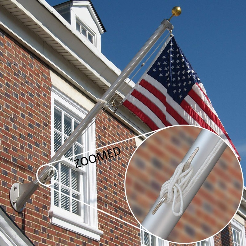 Anley 2 PCS Silver FlagPole Halyard Rope Cleat Hook -