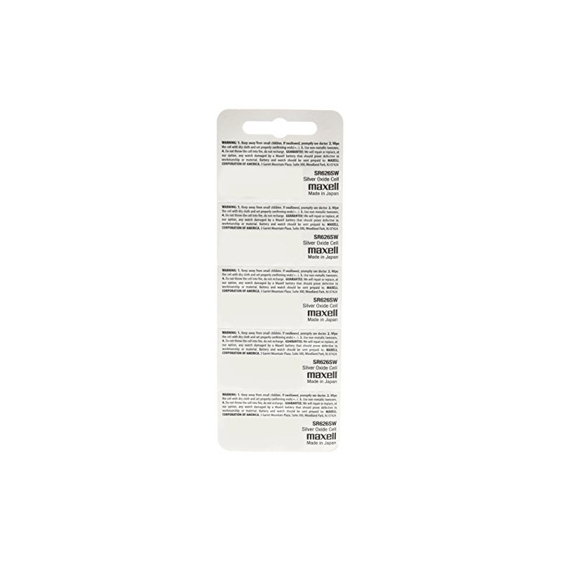 Maxell SR626SW 377 Silver Oxide Watch Battery 5 Pack