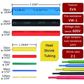 Wire Heat Shrink Tubing Kit + Mini Heat Gun for Shrink Tubing + 328pcs 2:1 Wire Shrink Wrap Tubing + for Wires,Shrink Wrap and Cable Repair.