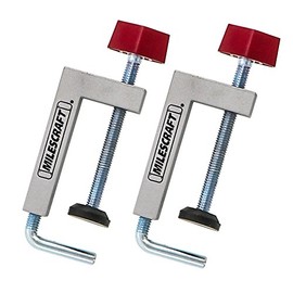 Milescraft 4009 Fence Clamps - 2 pack Universal Clamps with 3/8" Rod for Table Saws, Mitre Saws, Router Tables and Clamping Squares