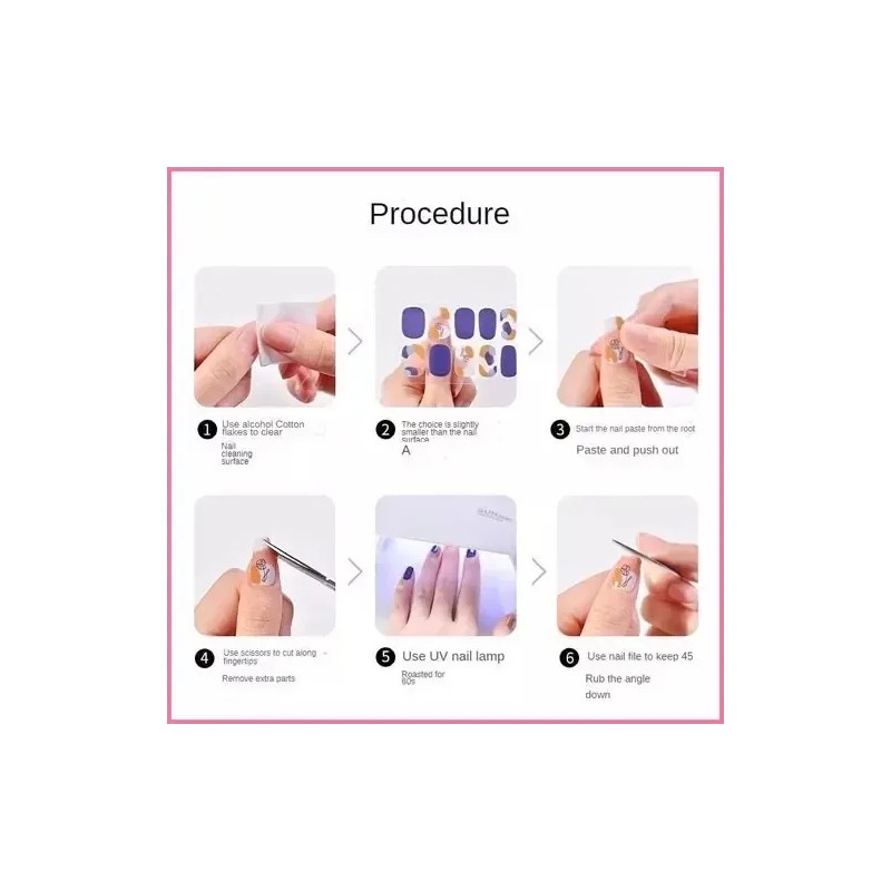 Stickers Para Uñas Uv Gel Nail Hoja Sticke