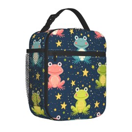 cromcu Frog Insulated Lunch Box for Women Men Frog Lunch Bag for Travel,or Fishing Polyester Frog Lunch Box