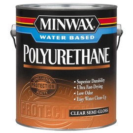 Minwax Transparent Semi-Gloss Clear Deep Base Latex Oil-Modified Polyurethane 1 gal.