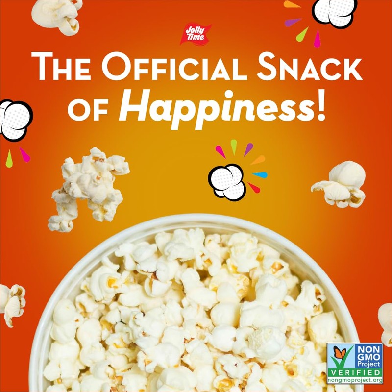 Jolly Time Unpopped White Pop Corn Kernels, Stand Up Resealable