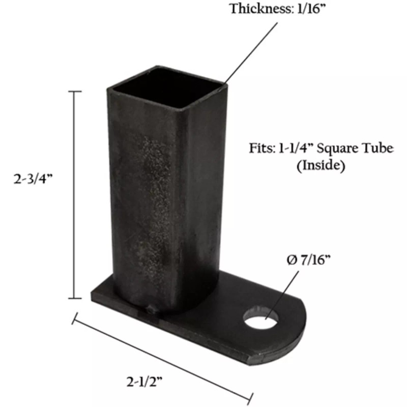 Hardware Store 1" Fence Mounting Bracket Decorative Square Steel Tube
