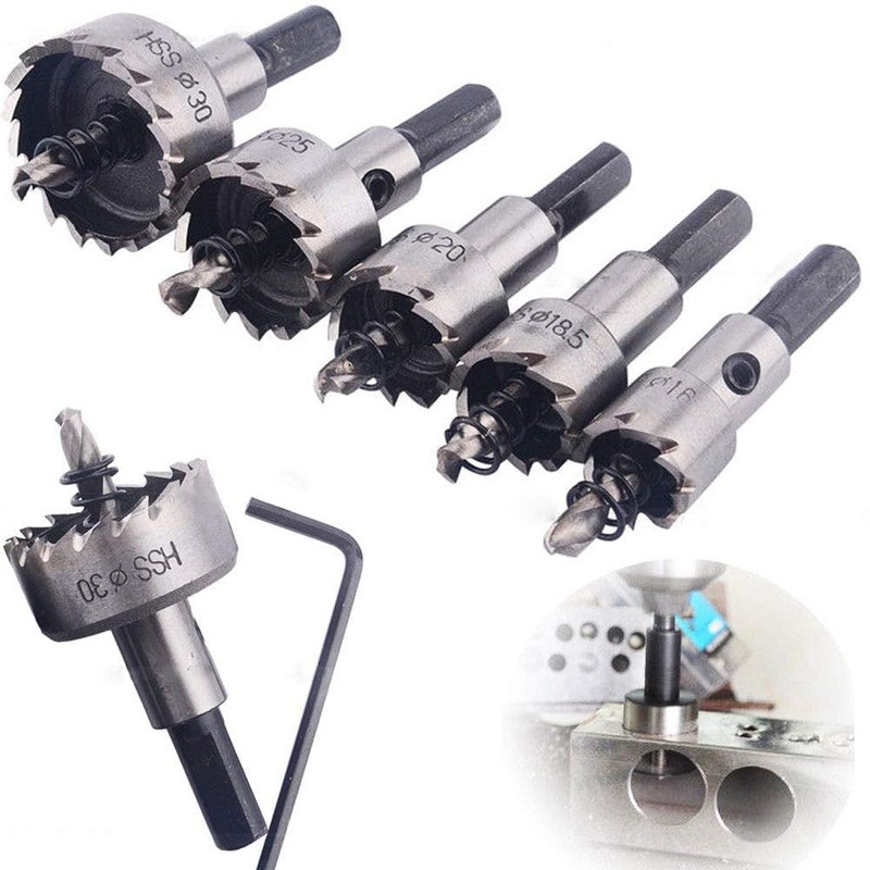 ChgImposs 5Pcs 16-30mm 5/8-Inch to 1-3/16 Inch HSS Hole Saw