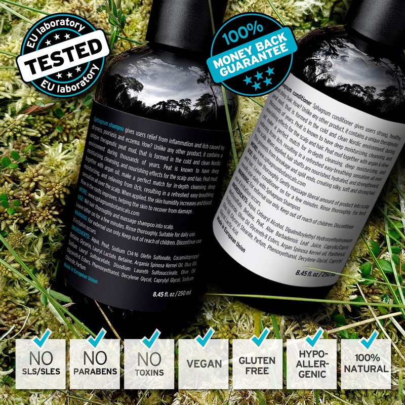 Psoriasis Shampoo and Conditioner Set - Complete Peat Mud Therapy