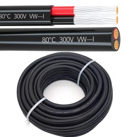 26 Gauge 2 Conductor Tinned Copper Electrical Wire Stranded PVC Audio Power Cable Speaker Wire (Red & Black) 26AWG-2C-25FT