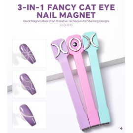 Rolabling 3-in-1 Multi-Function Nail Magnet Tool for Cat Eye 3D Nail Art Strong Suction Double-Head Magnet Pen for Gel Polish DIY Home Use and Salon Nail Design (Green, 1)