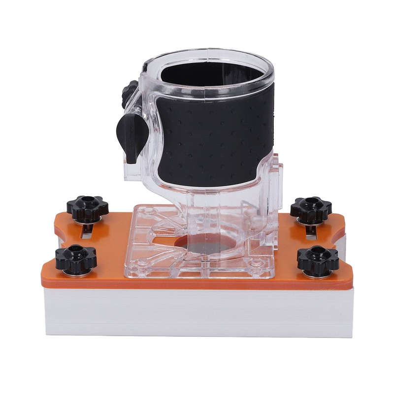 Woodworking Router Base with Transparent Cover Milling Cutter Slotting Bracket