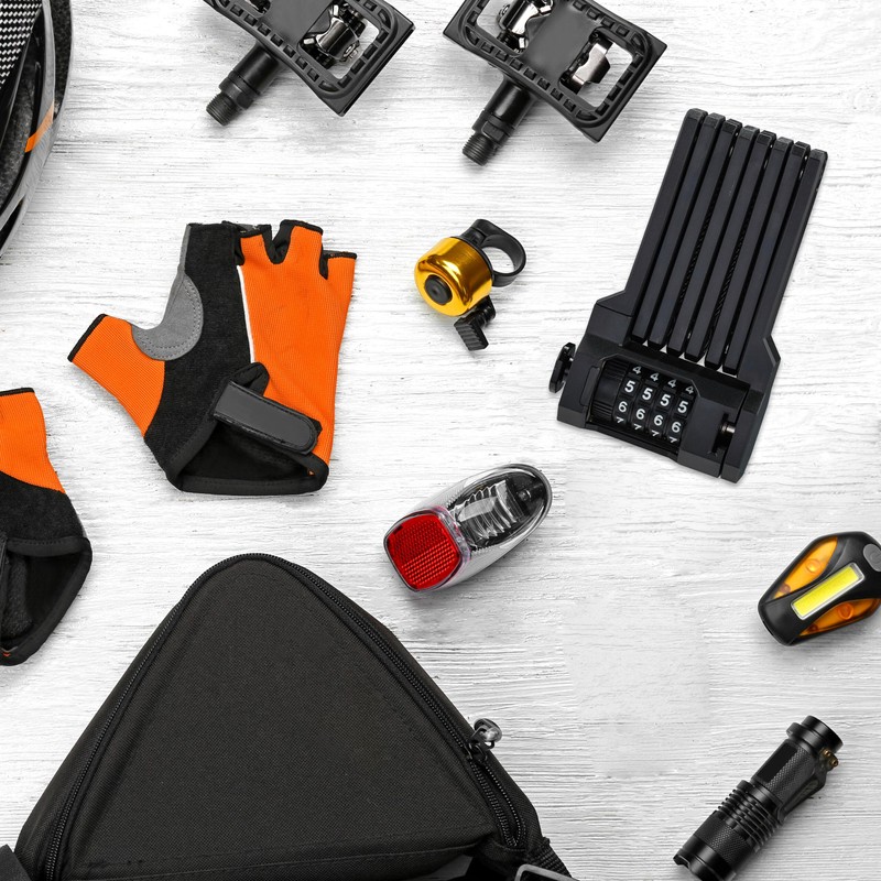 Relaxdays Folding Lock Bicycle Frame Bracket 65cm Link Lock for