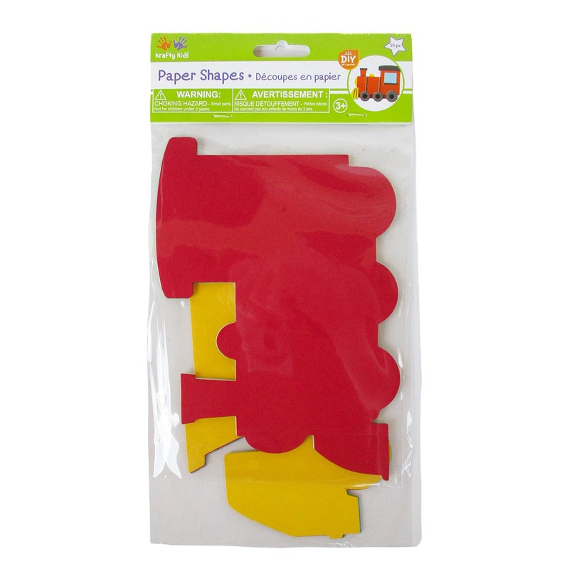 Train and Dump Truck Colorful Paper Shaped Craft Sheets -