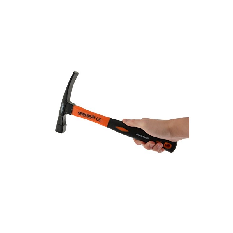 Green Jem HTFGBH Brick Hammer, Black/Orange