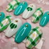 Cozy check handmade nail tips - lipstick / 포근한 체크