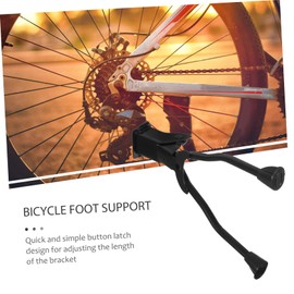 SUPVOX 1pc Double Leg Holder Bike Kickstand Black Support for Mountain Bikes Over Easy Install Parking Rack Foot Brace Kick Stand