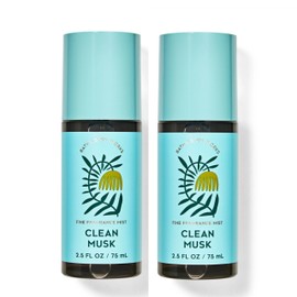 Bath and Body Clean Musk Fine Fragrance Mist Travel Size 2.5 fl oz / 75 mL Fragrance notes: cashmere musk, sheer jasmine and velvet amber (Pack of 2)