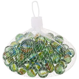 Unbekannt 50 small marbles + 1 large marble in a bag - glass marbles for children - colourful marbles 1.5 cm and 2.5 cm - decorative marbles - for marble run.