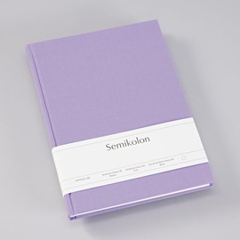 Semikolon 370057 Classic B5 Blank Notebook 176 Pages Cream White Paper Bookmark Lilac Silk Purple