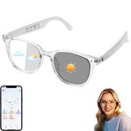 Tulbeys AI Smart Glasses for Women Men, Bluetooth Glasses with Real-Time Translation-Supports 160+ Languages, Photochromic Lenses, Voice Assistant, Lightweight Open Ear Audio Eyewear for Travel Relax