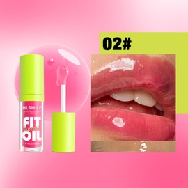 Qifylmaf 8 Colors Lip Oil Lip Glaze, Big Brush Head Hydrating Lip Glow Oil, Transparent Toot Tinted Nourishing Repairing Lightening Lip Lines & Long Lasting Fresh Clear Smooth Lip Care (# 02)