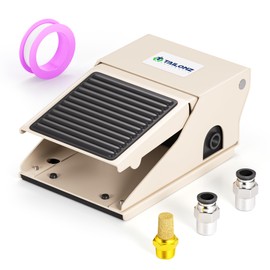 Tailonz - Kit de válvula neumática de pedal de pie NPT de 1/4 pulgadas, 3 vías, 2 posiciones, con rosca de goma antideslizante, control de presión FV320 con accesorios neumáticos de 6 mm