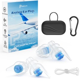 Airplane Travel Essentials Ear Plugs 2 Pairs(S+S), Reusable Earplugs for Airplane Pressure Relief, Soft Silicone Travel Ear Plugs for Adults, with Lanyard, Noise Cancelling for Flight(Blue+Blue)