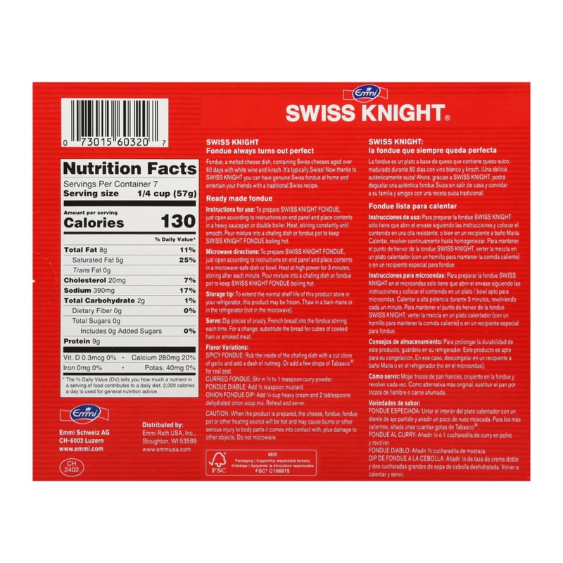Swiss Knight Cheese Fondue L’Originale, 14 oz | Authentic Swiss