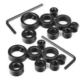 Mesee 2 Packs Drill Depth Stop Collar Rings with Hex Wrench, 3-16mm Drill Depth Limiter Collars Dowel Shaft Chuck Positioner Locator Limit Ring Drill Stop Assortment for Drill Bits Consistent Drilling