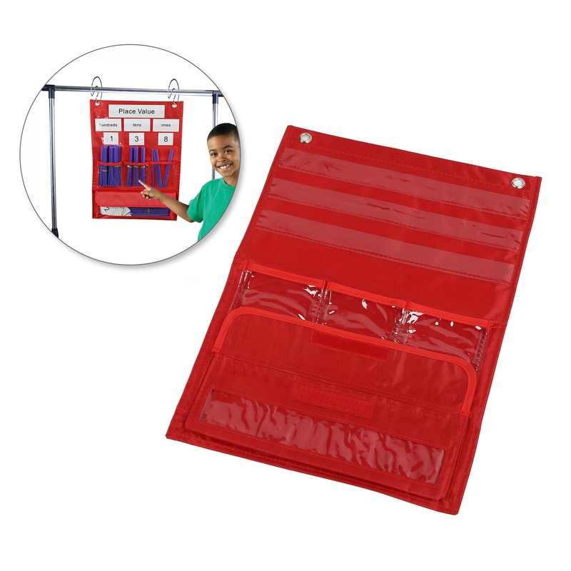 Counting Place Value Pocket Chart with 200pcs Straw 20 Rubber