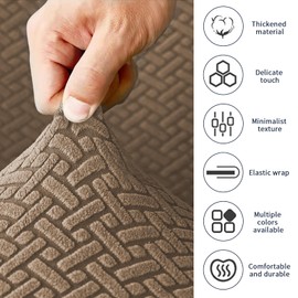 OUGPIU 4-Piece All-Inclusive Armchair Cover, Armchair Protector for TV Chair, Stretch Cover for Recliner Chair, Stretch Armchair Cover with Pockets (Dove)