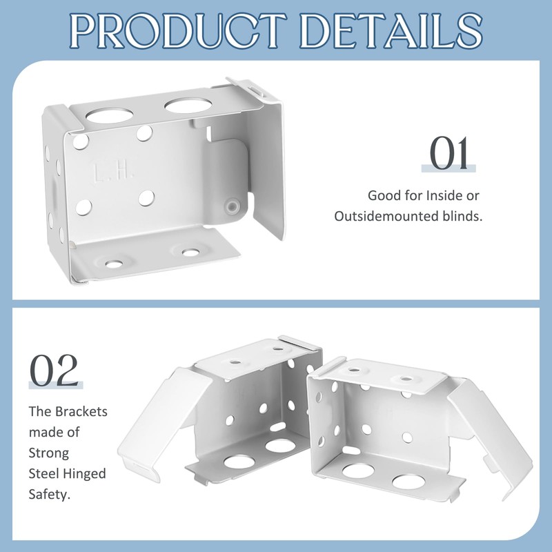 Hotop Blind Brackets 2 Inch Low Profile Box Mounting Bracket