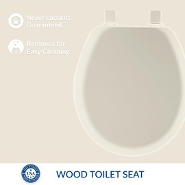 Mayfair Cameron Biscuit Toilet Seat, Non Slip Heavy Duty Wood, Easy Clean, Round