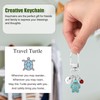 lasuroa Travel Turtle Pendant, Cute Turtle Keyring with Red Gemstone