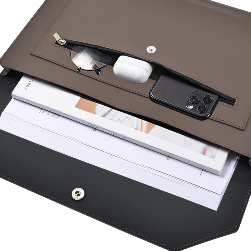 VANRA 1 Piece PU Leather Expanding File Folder Organizer Document