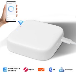 Tuya Wireless Smart Gateway for Smart Home 2.4G WiFi RFID/NFC with Card/Key Access for Hotel Use Works with Tuya Smart Life APPcolor: White