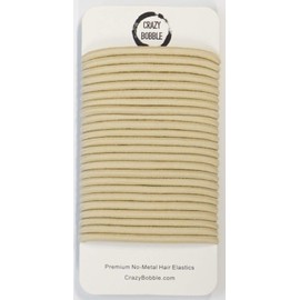 24 Pcs Crazy Bobble® Premium Non-Metal Hair Elastics Hair Bands 4mm Thick Hair Ties For Adults and Kids (Light Blonde)