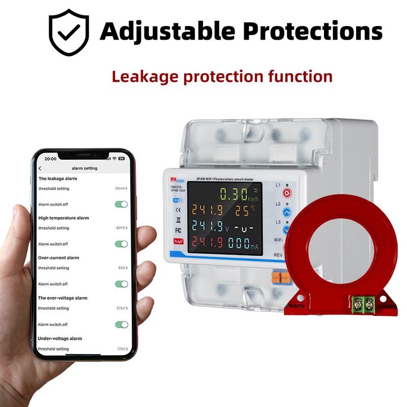 Tuya WiFi Intelligent Circuit Breaker Automatic Reclosure Protector 3P4W Power