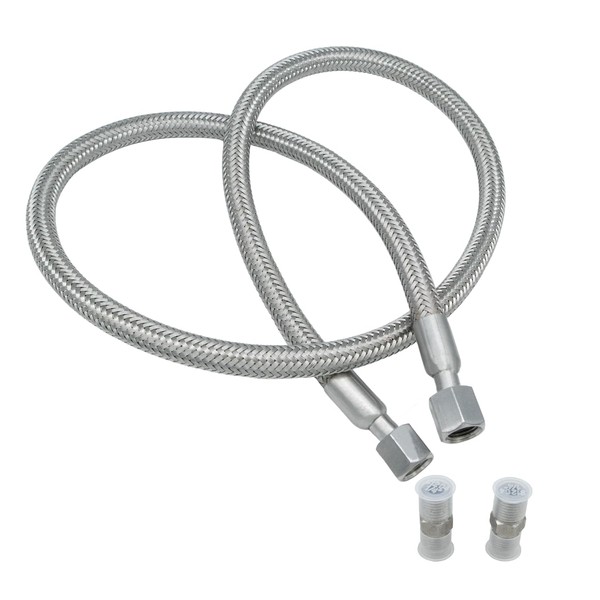 1/4" Stainless Steel PTFE Reinforced Hose, 1/4" NPT male, 40"
