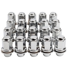 Set of 20, 14x1.5mm OEM Style Factory 1.80 Inch 7/8 22mm Hex Mag Washer Lug Nuts Compatible with Sequoia Landcruiser Tundra Lexus LX