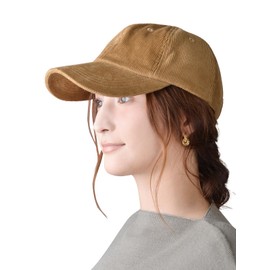 WEISHY Cap, Women's, Autumn, Winter, Hat, Winter, Cold Protection, Small Facial Effect, Corduroy Material, Cotton, Fully Blackout, UV Protection, Deep, Sunshade, Autumn, Winter, Fashionable, Caramel