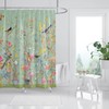Shower Curtain, Green Bird Floral Leaf Shower Curtains, 180x180cm (71x71Inch)