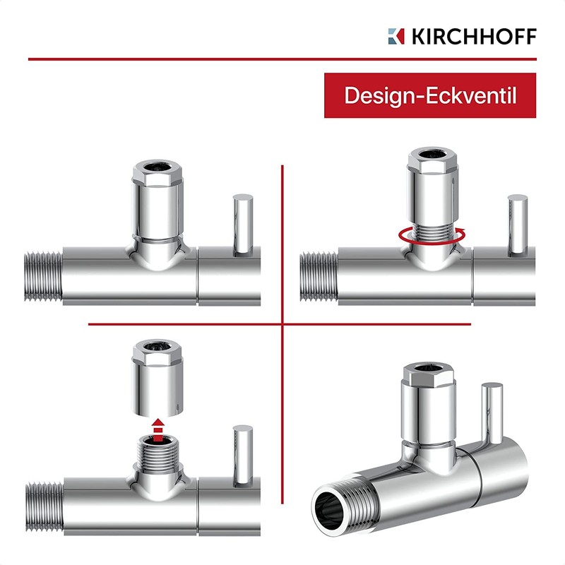 Kirchhoff 98166110-2 Design Universal Angle Valve Set of 2 with