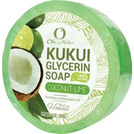 The Islander Group Oils of Aloha Kukui Glycerin Soap 4 Bars Coconut Lime Scent