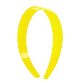 Motique Accessories 1 Inch Plastic Hard Headband with Teeth Head band Women Girls (Yellow)