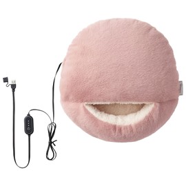 Komoko LADONNA RX38-FW-PK Warm Toe Foot Warm Cushion, Pink, USB Powered, Hand Warmer, Cushion, Fully Washable, Temperature Adjustment, 4 Modes, Timer, Fluffy, Fluffy, Fluffy, Fluffy, Fluffy