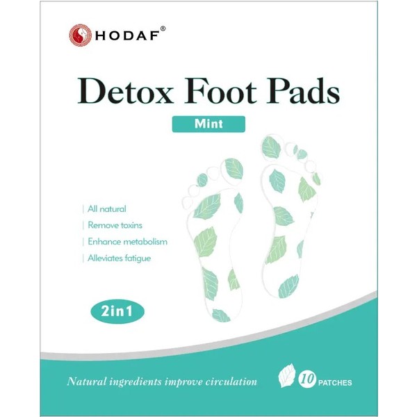 HODAF Detox Foot Pads Mint - 10 Patches - Expiry 11/07/24