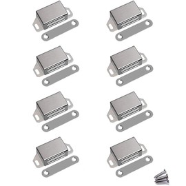 WOOCH Magnetic Door Catch - 30lb High Magnetic Stainless Steel Heavy Duty Catch for Kitchen Bathroom Cupboard Wardrobe Closet Closures Cabinet Door Drawer Latch (2.1 in Silver, 8-Pack)