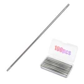 HJUHBDJ 100 Pcs Pen Extenders for Beadable Pens, 4.6 Inch Stainless Steel Blank Metal Bars, Replacement Rods for DIY Crafts, Keychain Making Supplies, Teacher Gifts and Office Accessories